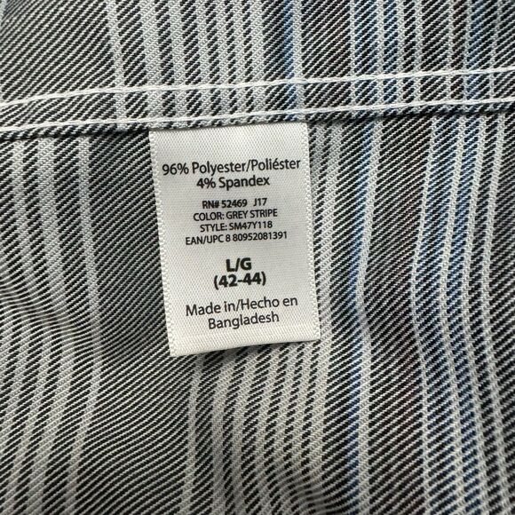 Swiss Tech Mens Size Large Button Up Shirt Long Sleeve Striped Gray Blue - Picture 9 of 10